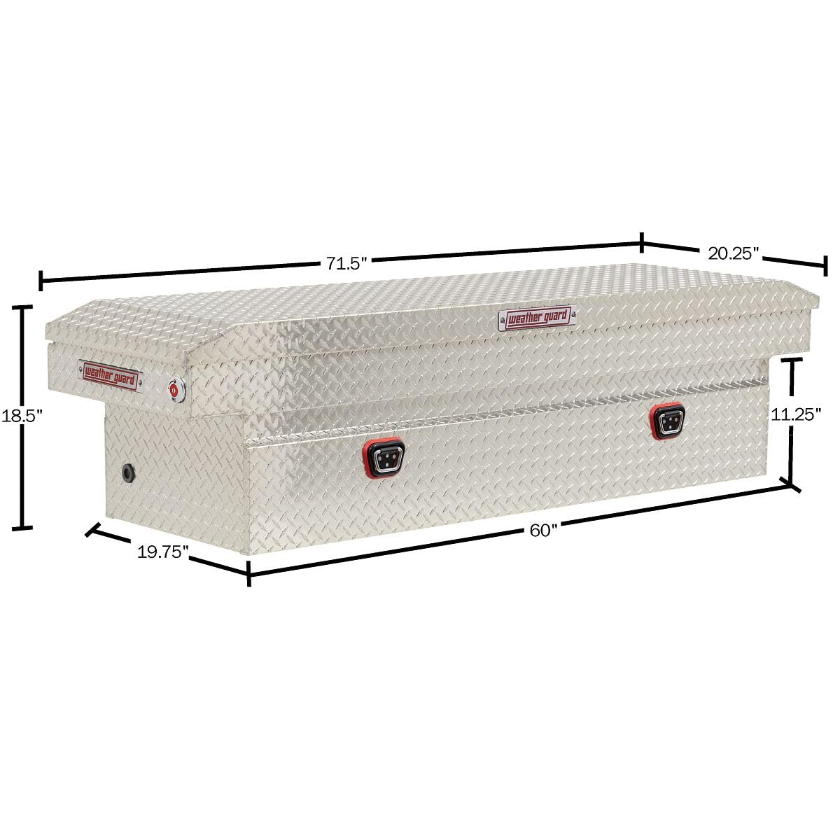 Weather Guard Weather Guard Model 127-0-04 Saddle Box, Aluminum, Full Standard, Clear, 11.0 cu ft - Outdoor Depot