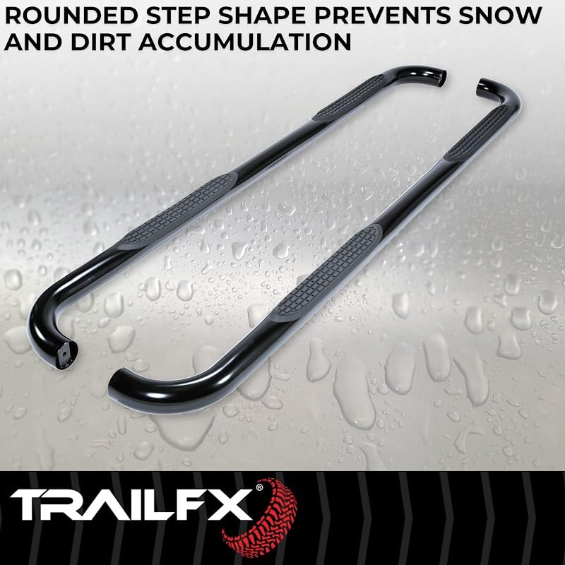 Trailfx TrailFX Nerf Bar Side Steps Fits Chevrolet Silverado 1500 1999-2018 Black Powder Coated Steel 3-Inch - Outdoor Depot
