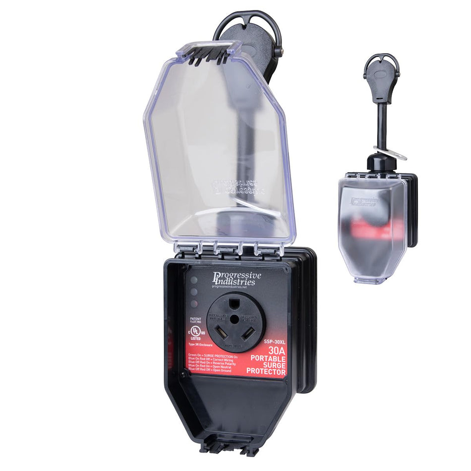 PROGRESSIVE SSP-30XL Industries  Portable RV Smart Surge Protector, Black, 30 Amp RV & Camper
