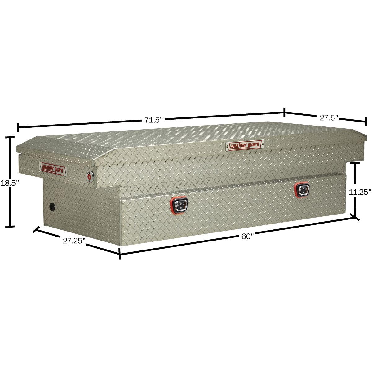 Weather Guard Weather Guard Model 117-0-04 Saddle Box, Aluminum, Full Extra Wide, Clear, 14.4 cu ft - Outdoor Depot
