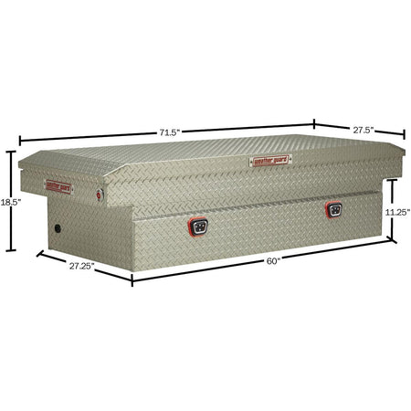 Weather Guard Weather Guard Model 117-0-04 Saddle Box, Aluminum, Full Extra Wide, Clear, 14.4 cu ft - Outdoor Depot