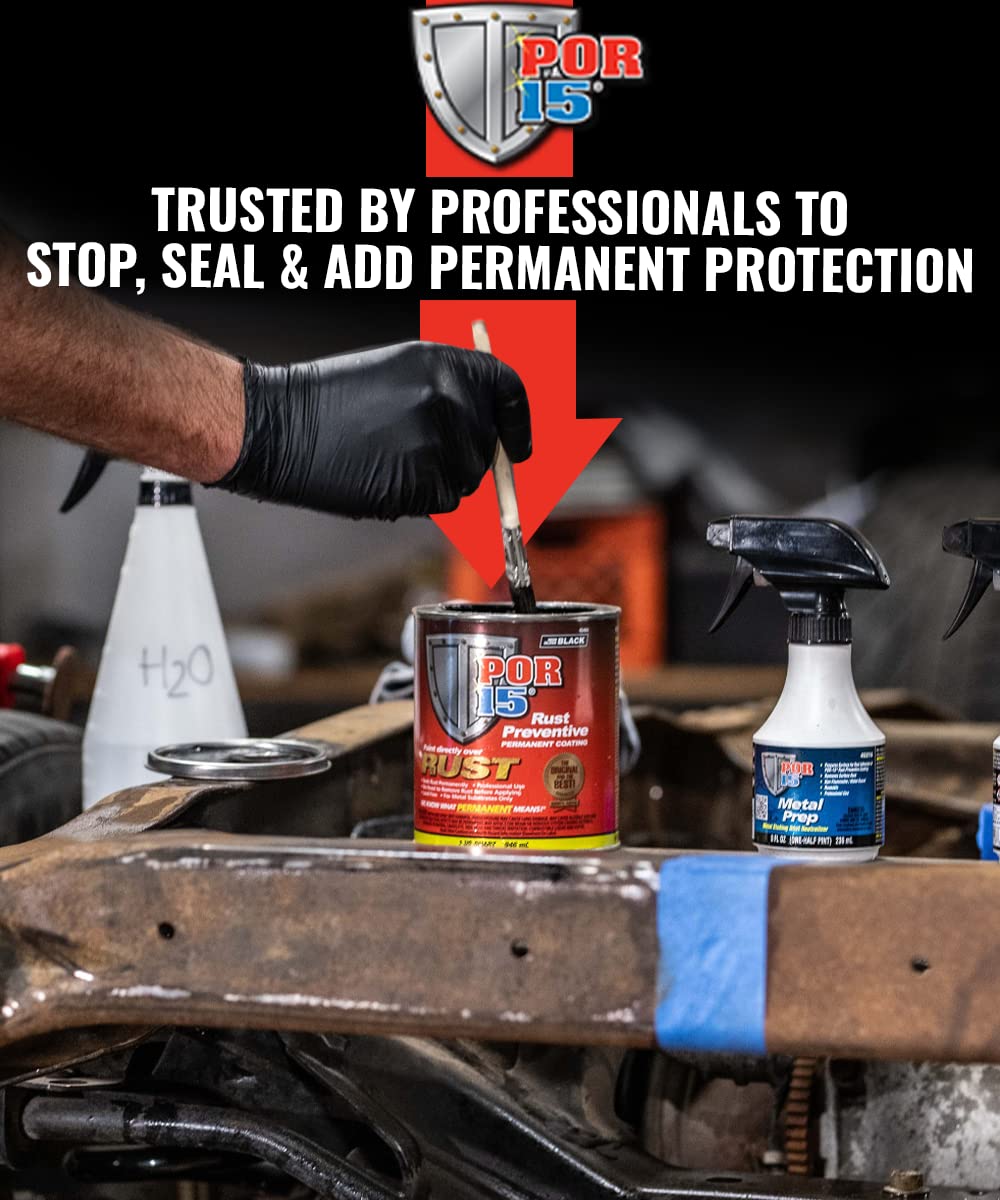 POR-15 POR-15 Stop Rust Kit, Non-Porous Coating Seals and Protects Metal from Rust and Corrosion, Gloss Black - Outdoor Depot