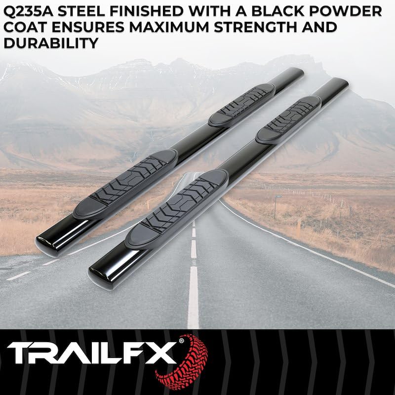 Trailfx TrailFX A7056B Truck Running Boards Fits Ram 1500 Crew Cab 2011-2018 Oval 5 Inch Straight Nerf Bars - Outdoor Depot