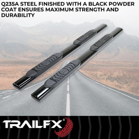 Trailfx TrailFX A7056B Truck Running Boards Fits Ram 1500 Crew Cab 2011-2018 Oval 5 Inch Straight Nerf Bars - Outdoor Depot