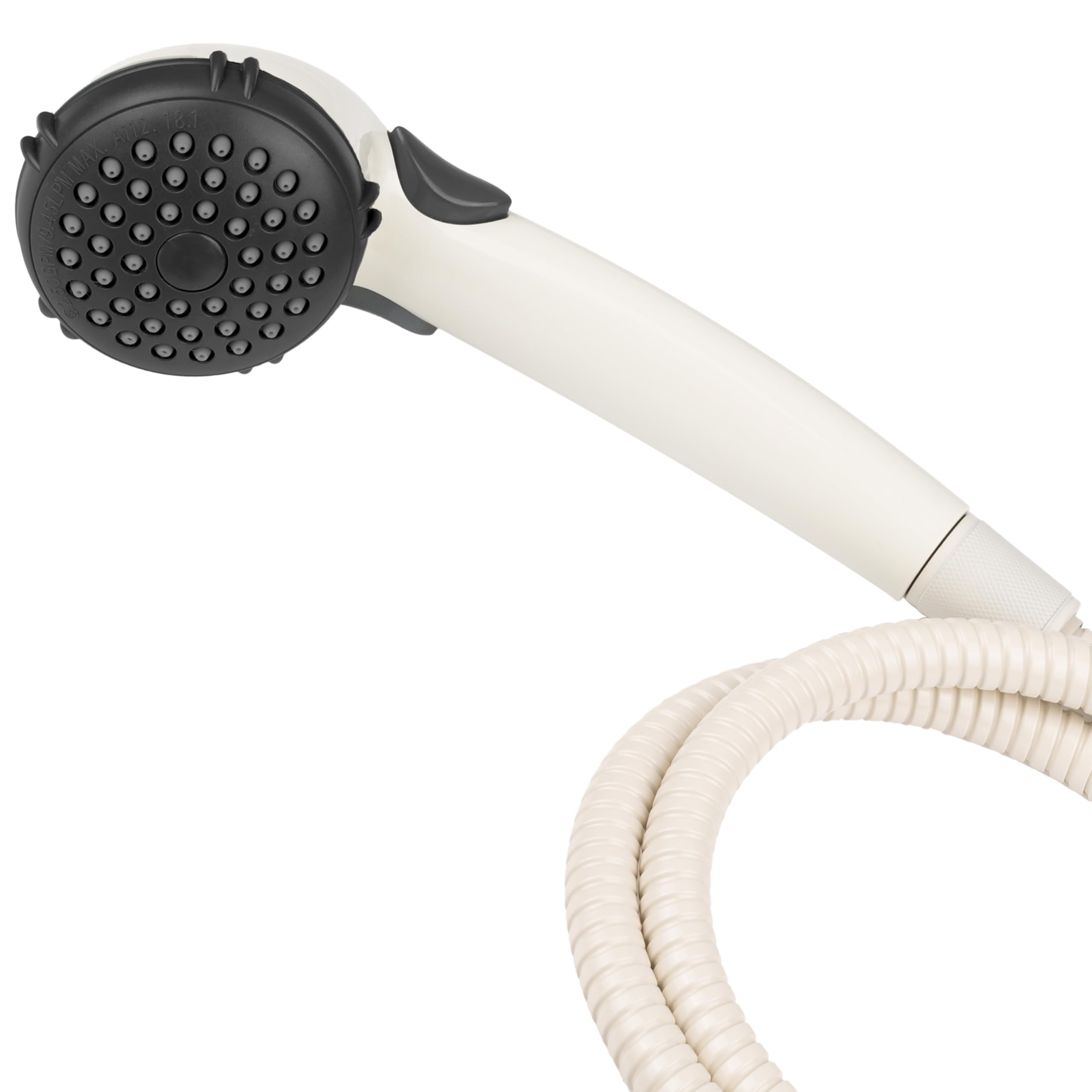 Dura Faucet Dura Faucet DF-SA400-BQ RV Hand Held Shower Wand, Water Saving Trickle Switch (Bisque Parchment) - Outdoor Depot