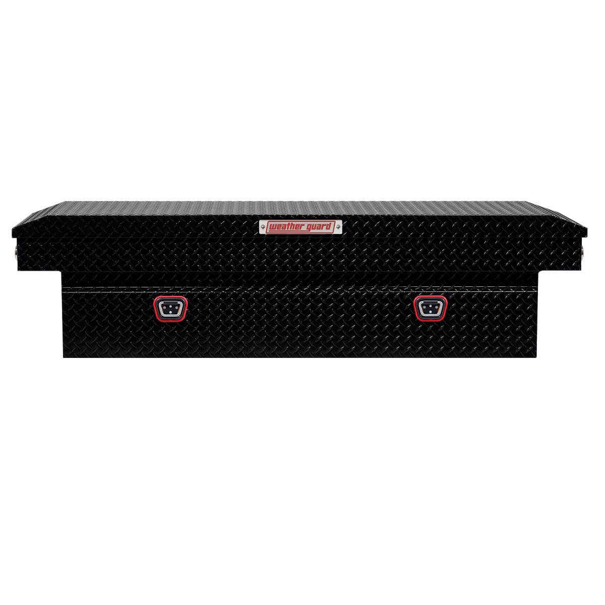 Weather Guard Weather Guard Model 127-5-04 Saddle Box, Aluminum, Full Standard, Gloss Black, 11.0 cu ft - Outdoor Depot