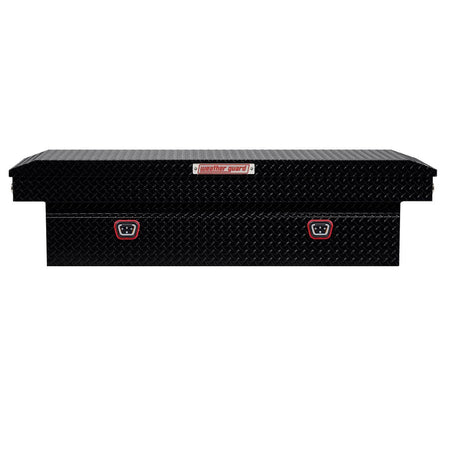 Weather Guard Weather Guard Model 127-5-04 Saddle Box, Aluminum, Full Standard, Gloss Black, 11.0 cu ft - Outdoor Depot