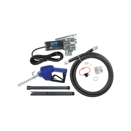 GPI GPI - M-150 Series Fuel Transfer Pump, Automatic Shut-Off Nozzle, 15 GPM, 12 Volt (110000-100) - Outdoor Depot