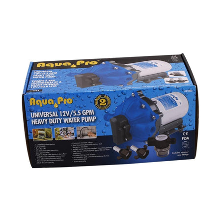 Aquapro Aqua Pro Water Pump 21863, Self-Priming, 5.5 Gpm 12V, Thermal Overload Protection, with 50 Mesh - Outdoor Depot