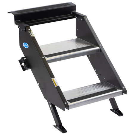 MORryde MORryde STP-201 StepAbove Fold-Up RV Entry Step - 2-Step (9" Step Rise), Fits 24" Door Width - Outdoor Depot