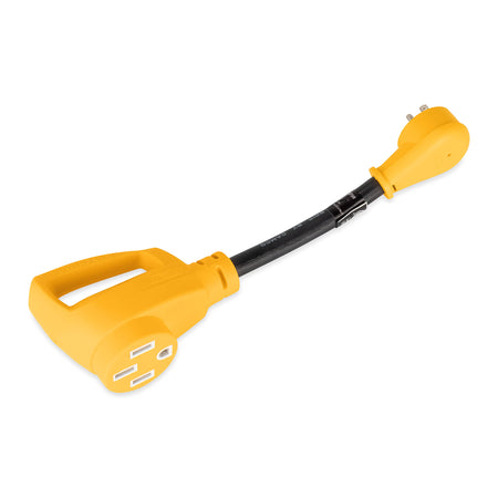 Camco Camco RV Dogbone Electrical Adapter with Innovative 180 Degree Bend Design and PowerGrip Handle - 15 - Outdoor Depot