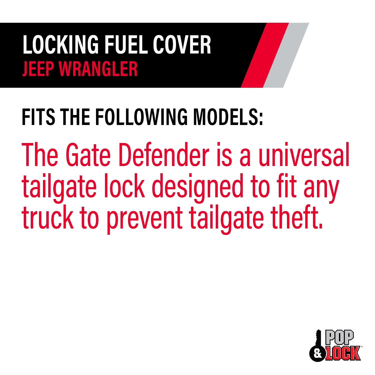 Pop & Lock Pop & Lock Universal Black Tailgate Lock, Key Lock, PL9900, The Gate Defender, Truck Theft - Outdoor Depot