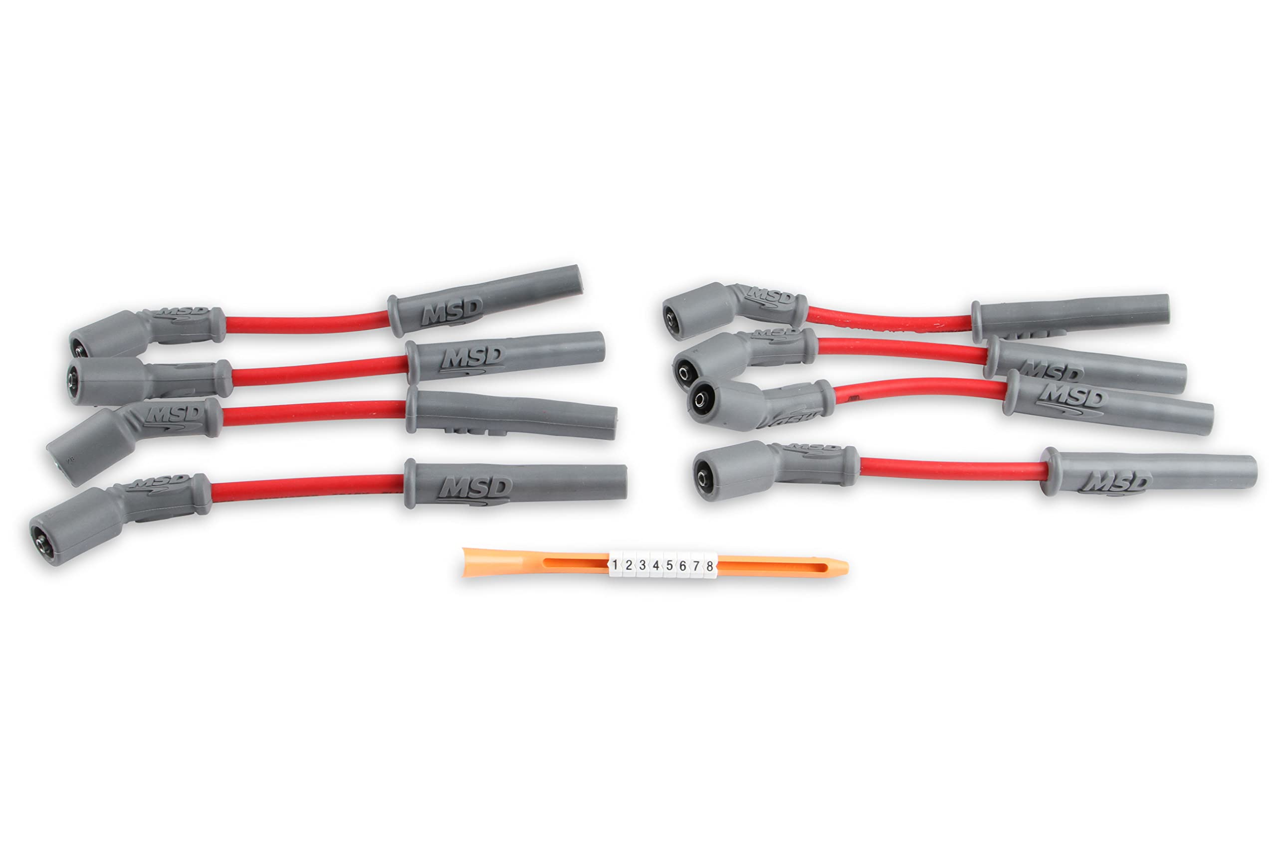 MSD MSD 32819 Super Conductor Spark Plug Wire Set, Red - Outdoor Depot