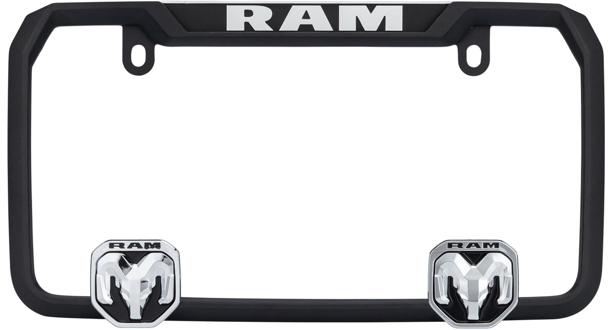 Cruiser Accessories Cruiser Accessories RAM License Plate Frame – Matte Black, Officially Licensed Metal - Outdoor Depot