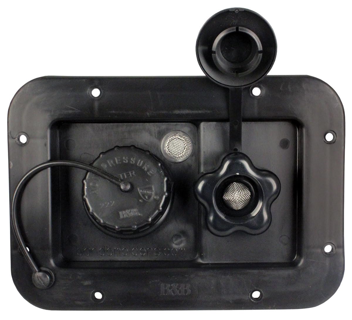B&B Molders B&B Molders, 94223 City/Gravity Water Fill Dish with Plastic Check Valve – Black, Leak-Tested - Outdoor Depot