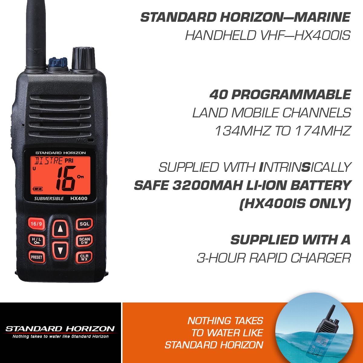 STANDARD HORIZON Standard Horizon HX400IS Intrinsically Safe Handheld VHF Radio - Outdoor Depot