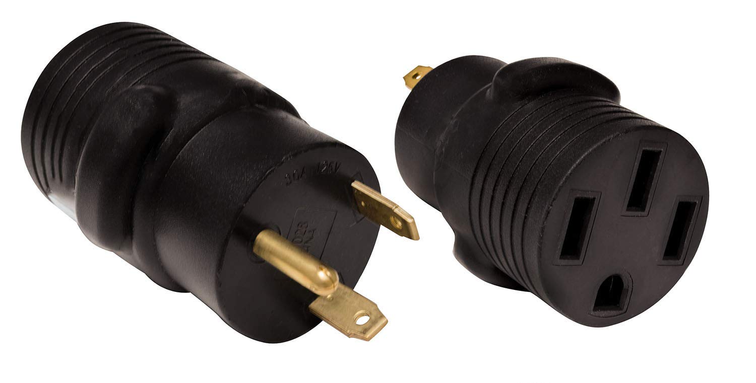 Valterra Valterra A10-3050AVP Mighty Cord Adapter Plug - 30AM to 50AF, Black (Carded) - Outdoor Depot
