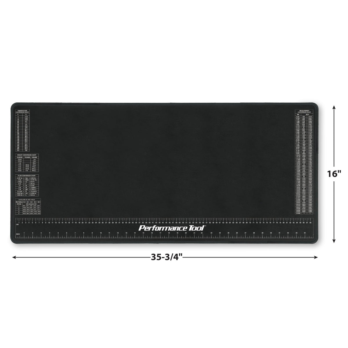 Performance Tool Performance Tool W88977 Neoprene Mat with Ruler and Reference Charts, Chemical Resistant, - Outdoor Depot