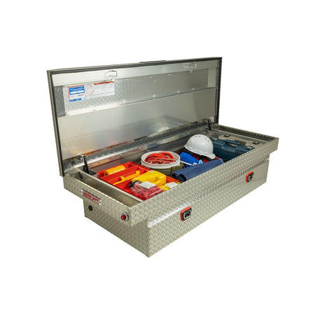 Weather Guard Weather Guard Model 117-0-04 Saddle Box, Aluminum, Full Extra Wide, Clear, 14.4 cu ft - Outdoor Depot
