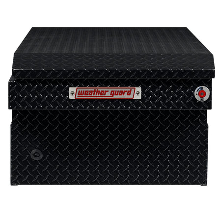 Weather Guard Weather Guard Model 117-5-04 Saddle Box, Aluminum, Full Extra Wide, Gloss Black, 14.4 cu ft - Outdoor Depot