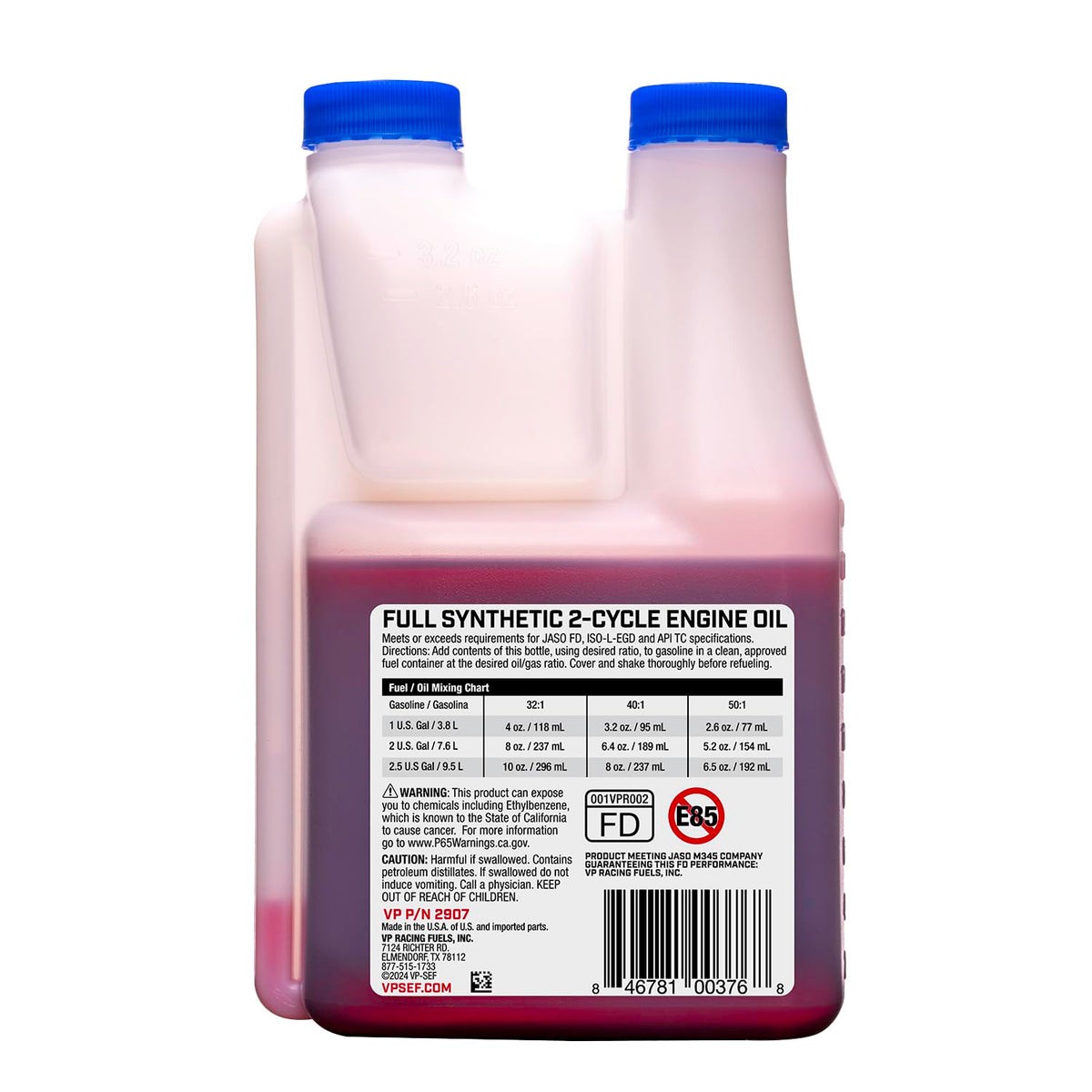 VP Racing VP Racing 2907 Full-Synthetic 2-Cycle Oil for Small Engines, 16 Ounce (1 Pack) - Outdoor Depot