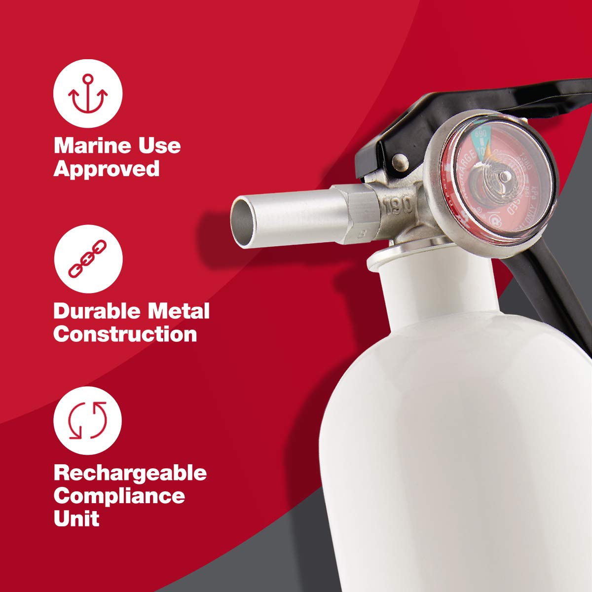 First Alert First Alert Fire Extinguisher for Car & Marine Use, UL RATED 10-B:C, AUTOMAR10 FE10GR, White, - Outdoor Depot