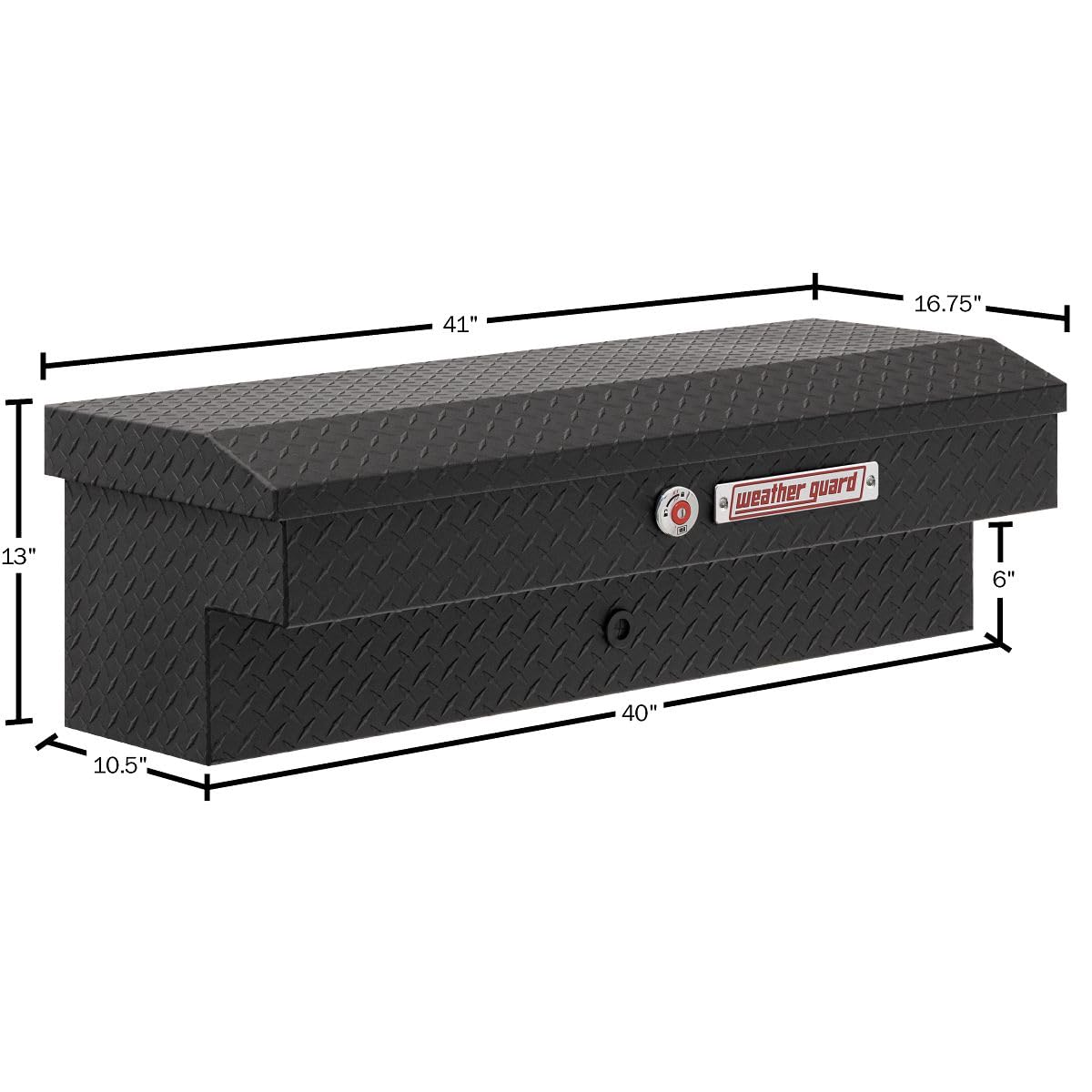 Weather Guard Weather Guard Model 184-52-04 41in Lo-Side Truck Box, Aluminum, Textured Matte Black, 3.0 cu - Outdoor Depot