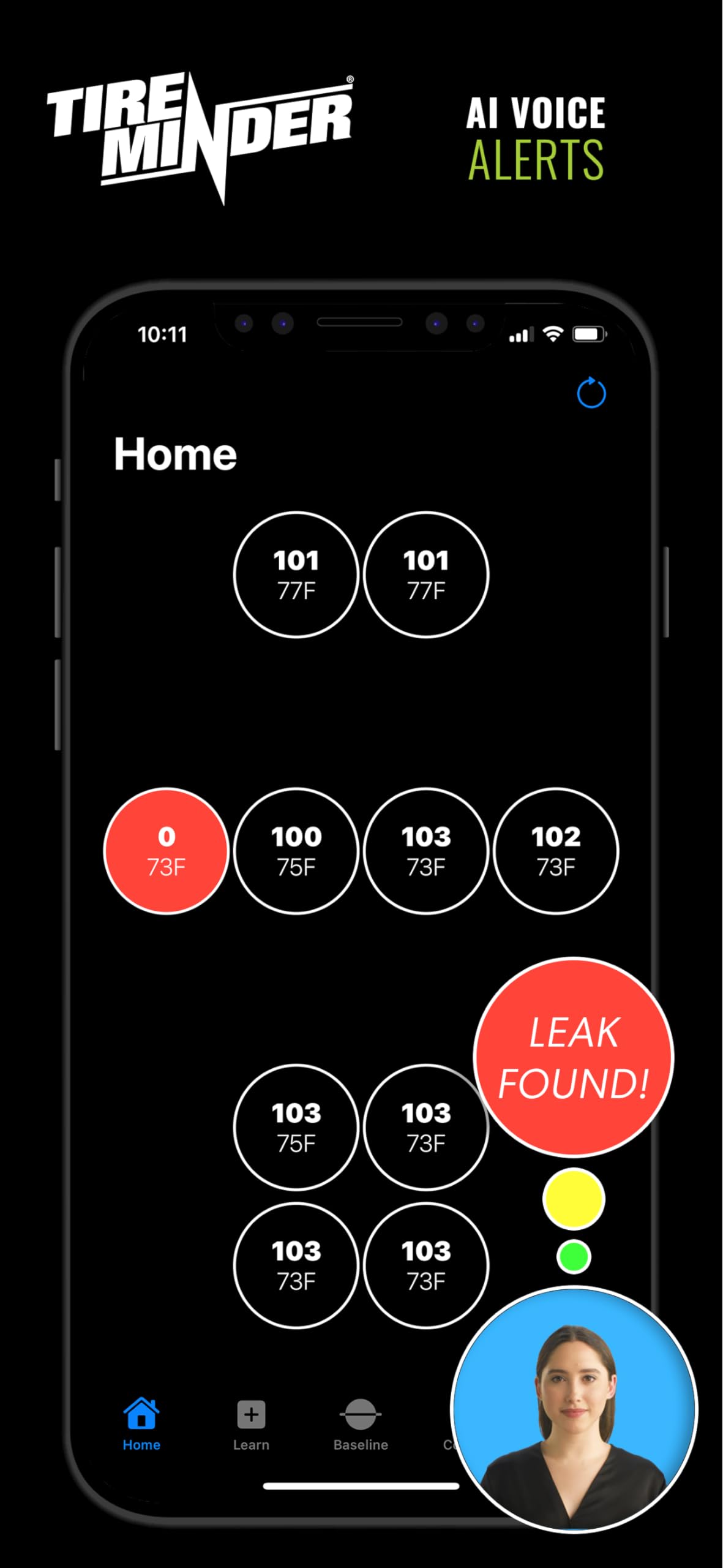 TireMinder TireMinder Smart TPMS with 4 Transmitters for RVs, MotorHomes, 5th Wheels, Motor Coaches and - Outdoor Depot
