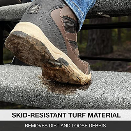 Prest-O-Fit Prest-O-Fit 2-1043 Wraparound RV Step Rug Stone Gray 18 In. Wide - Outdoor Depot