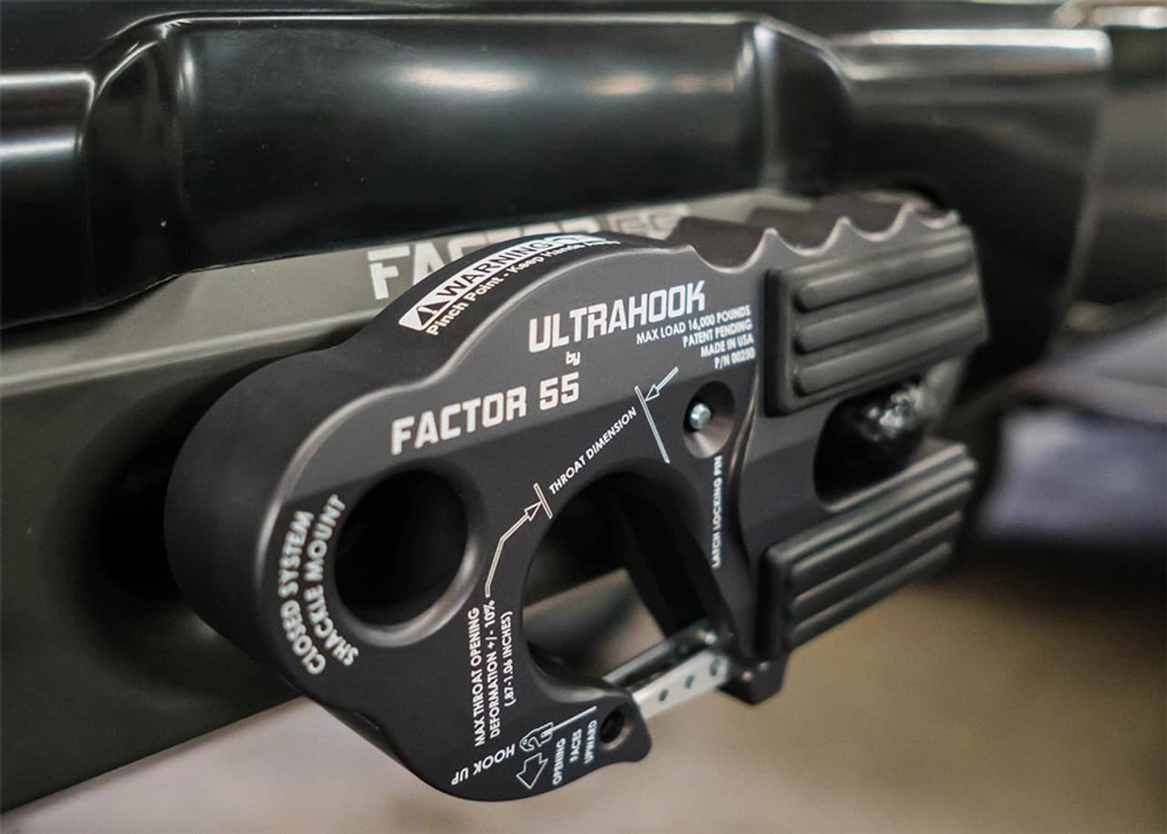 Factor 55 Factor 55 00250-04 Ultrahook Winch Hook Closed System Shackle Max Load 16,000 lbs ULT Strength - Outdoor Depot