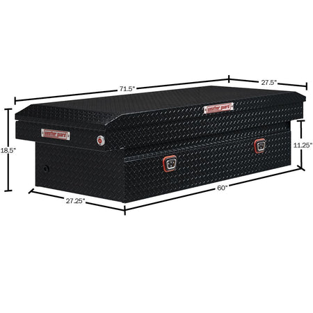 Weather Guard Weather Guard Model 117-5-04 Saddle Box, Aluminum, Full Extra Wide, Gloss Black, 14.4 cu ft - Outdoor Depot