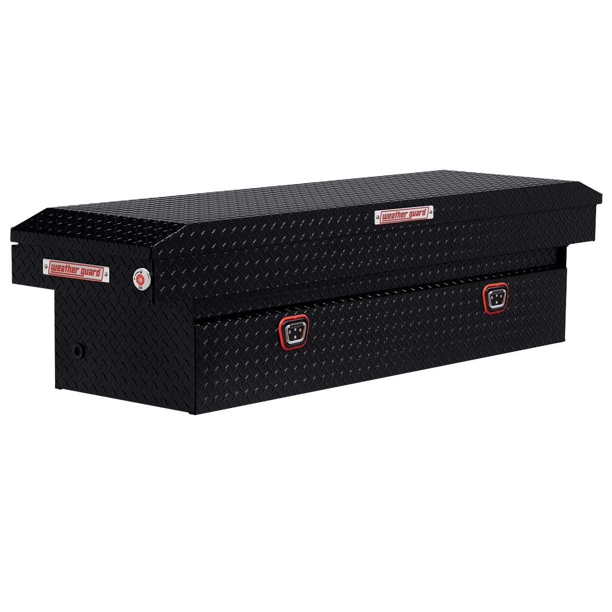 Weather Guard Weather Guard Model 127-5-04 Saddle Box, Aluminum, Full Standard, Gloss Black, 11.0 cu ft - Outdoor Depot