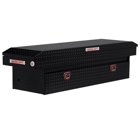 Weather Guard Weather Guard Model 127-5-04 Saddle Box, Aluminum, Full Standard, Gloss Black, 11.0 cu ft - Outdoor Depot