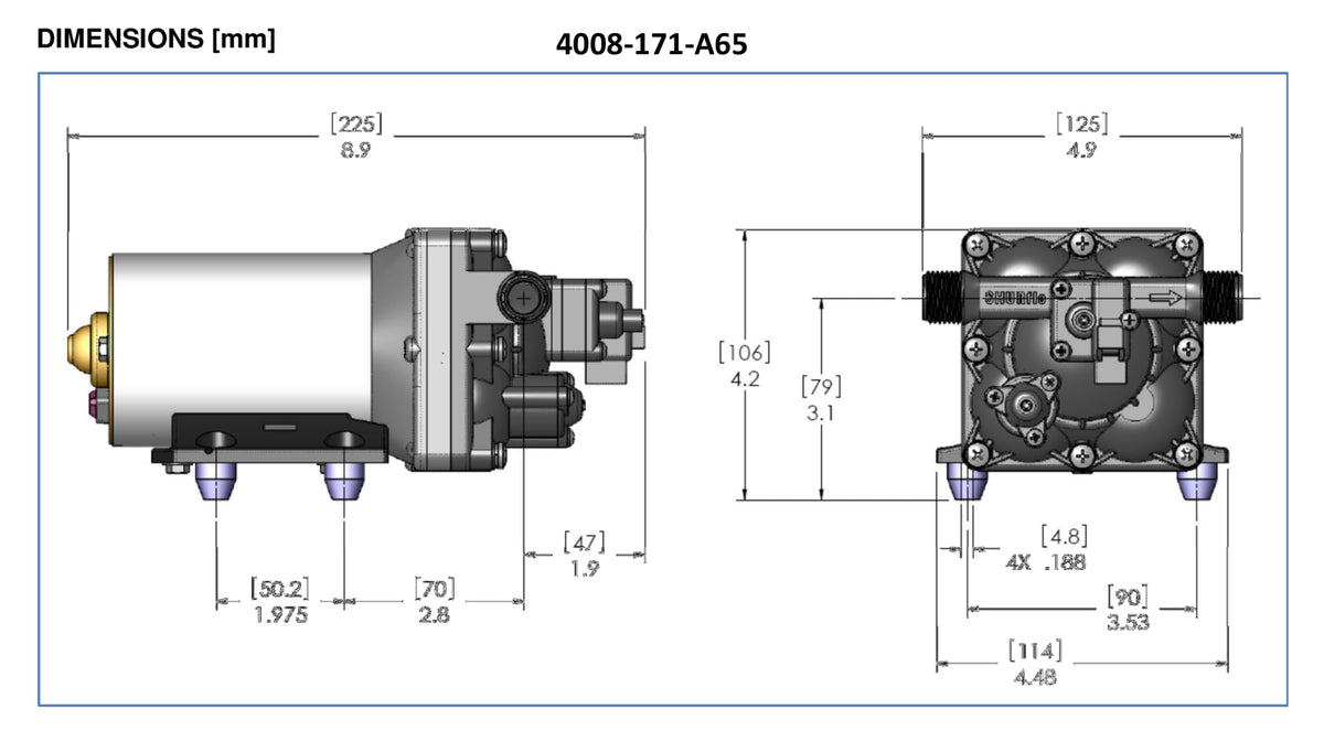 SHURFLO PENTAIR SHURFLO Revolution 4008-171-E65 RV Fresh Water Pump 115V AC 3.0 GPM 55 PSI Quiet Automatic - Outdoor Depot