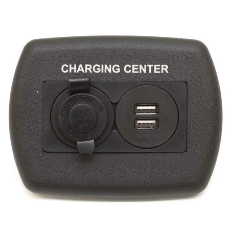 JR Products JR Products 15095 12V/USB Charging Center - Black - Outdoor Depot