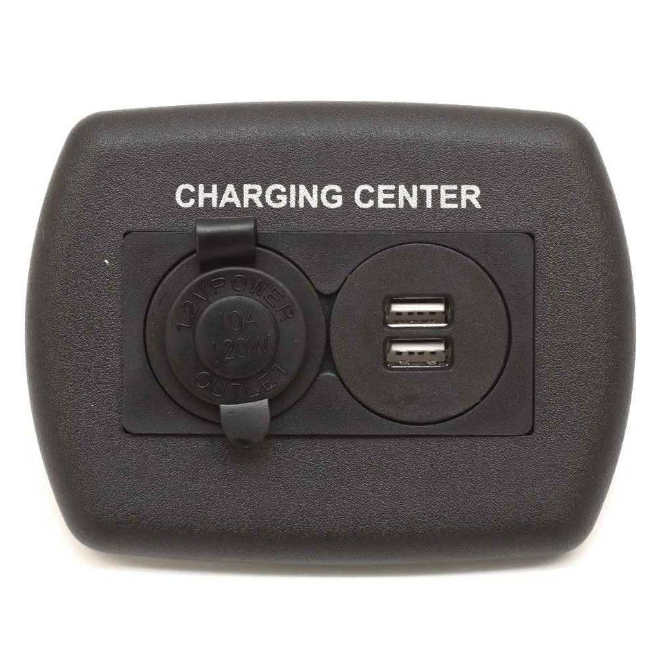 JR Products JR Products 15095 12V/USB Charging Center - Black - Outdoor Depot