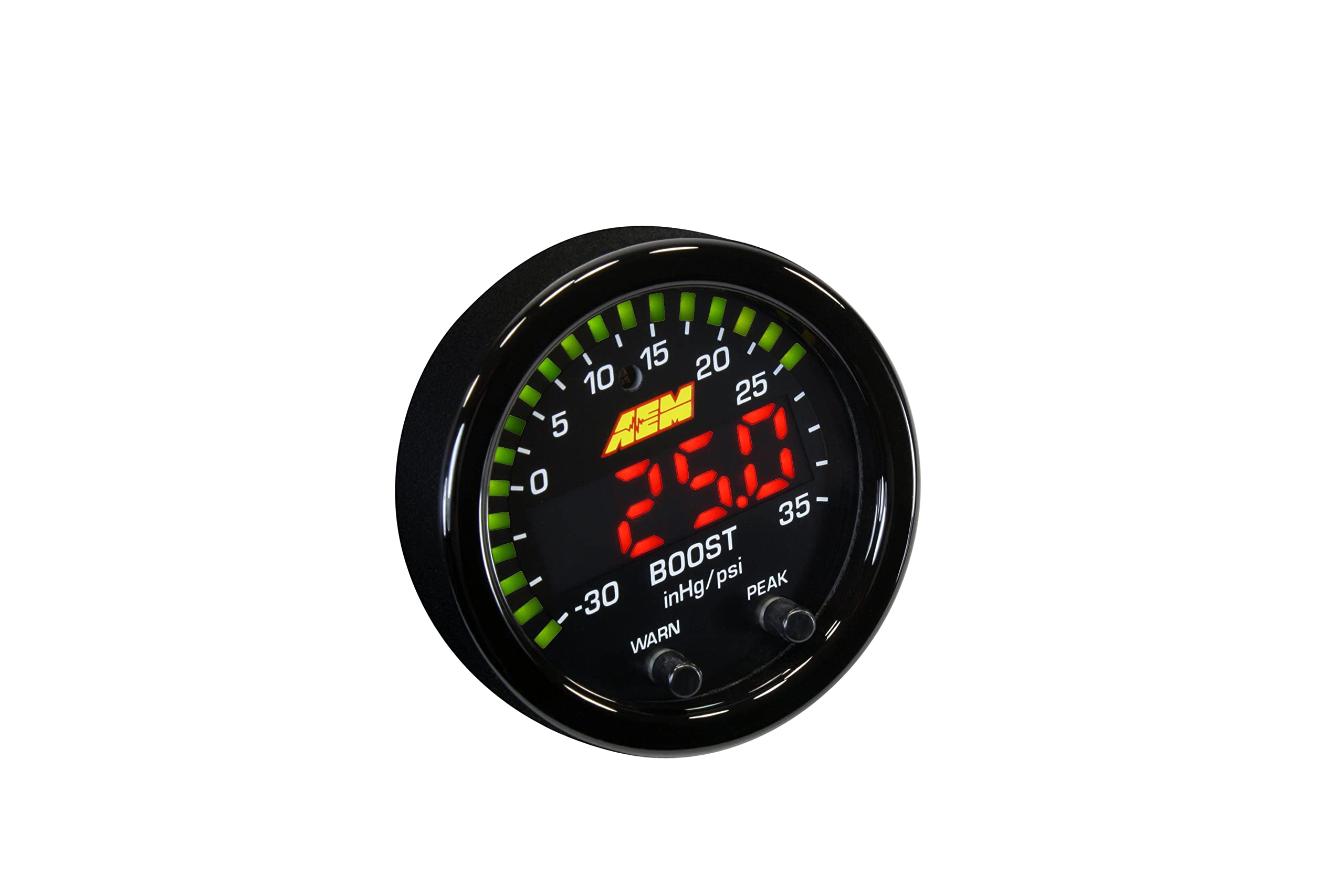 AEM AEM 30-0306 X-Series Boost Pressure Gauge 52mm, Black - Outdoor Depot