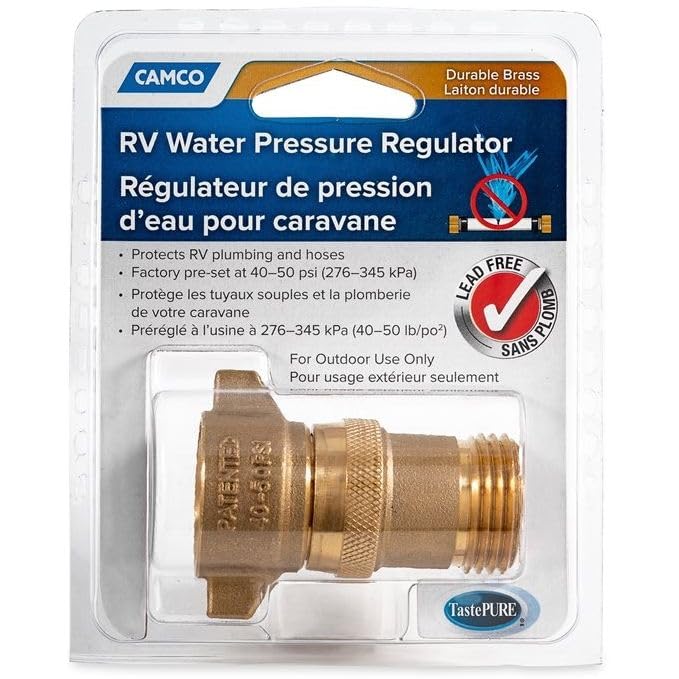 Camco Camco Brass Marine/RV Water Pressure Regulator – Protects RV Kitchen Small Appliances, Plumbing & - Outdoor Depot