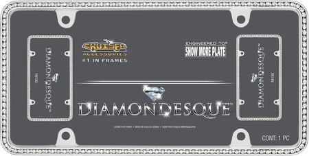 Cruiser Accessories Cruiser Accessories 18130 Diamondesque License Plate Frame, Chrome/Clear - Outdoor Depot