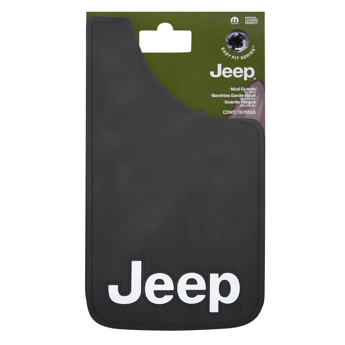 Plasticolor Plasticolor 000541R01 Jeep White Logo 11x19 Easy Fit Mud Guard - Set of 2 - Outdoor Depot