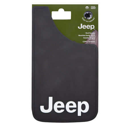 Plasticolor Plasticolor 000541R01 Jeep White Logo 11x19 Easy Fit Mud Guard - Set of 2 - Outdoor Depot