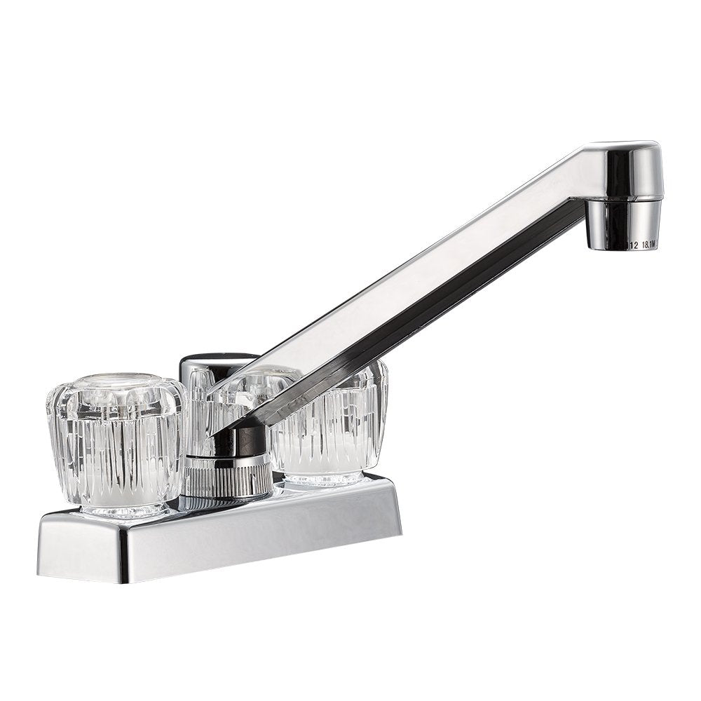 Dura Faucet Dura Faucet DF-PK640A-CP RV Swivel Kitchen, Galley or Bar Faucet with Crystal Acrylic Knobs - Outdoor Depot