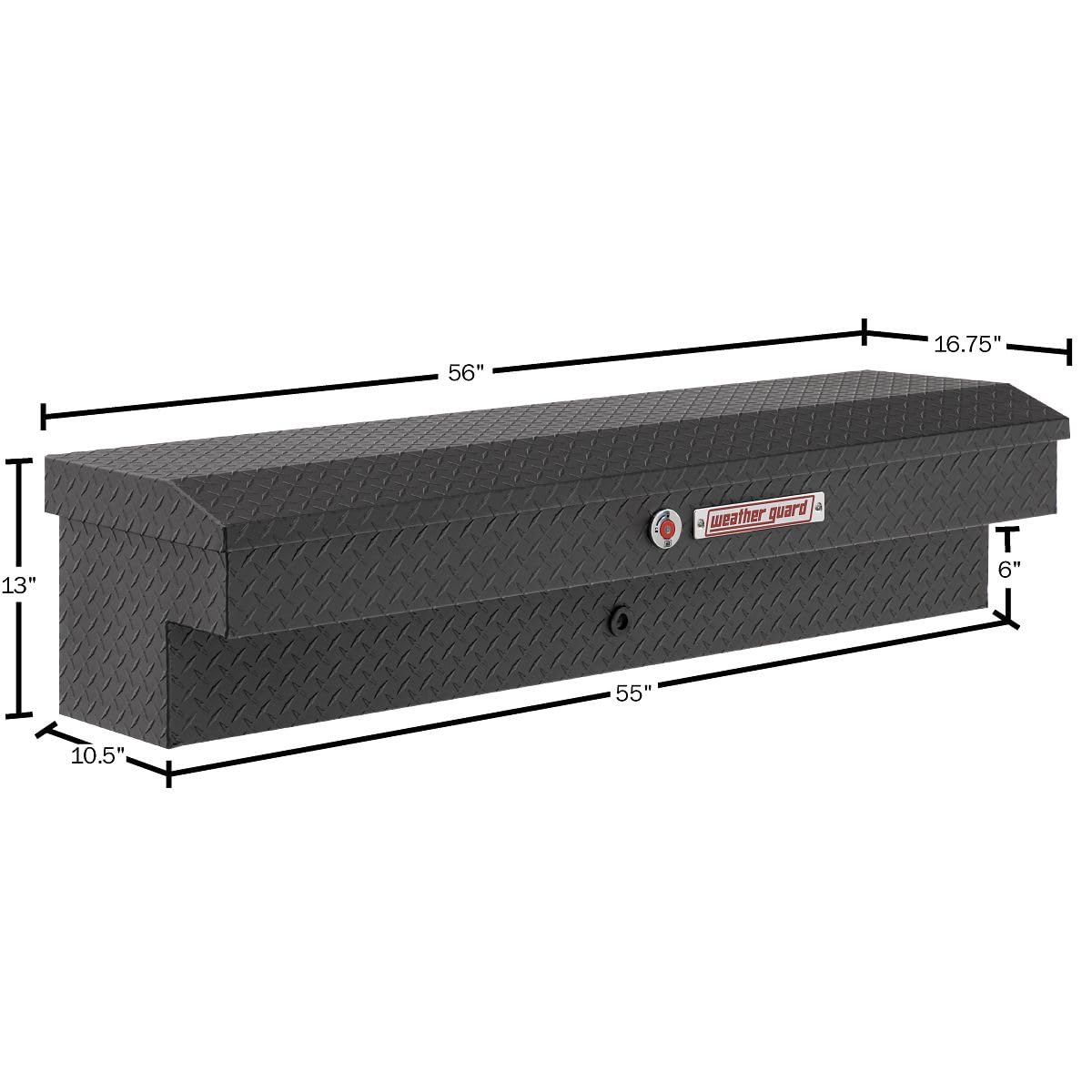 Weather Guard Weather Guard Model 174-52-04 56in Lo-Side Box, Aluminum, Textured Matte Black, 4.0 cu ft - Outdoor Depot