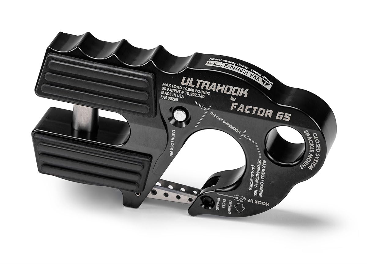 Factor 55 Factor 55 00250-04 Ultrahook Winch Hook Closed System Shackle Max Load 16,000 lbs ULT Strength - Outdoor Depot