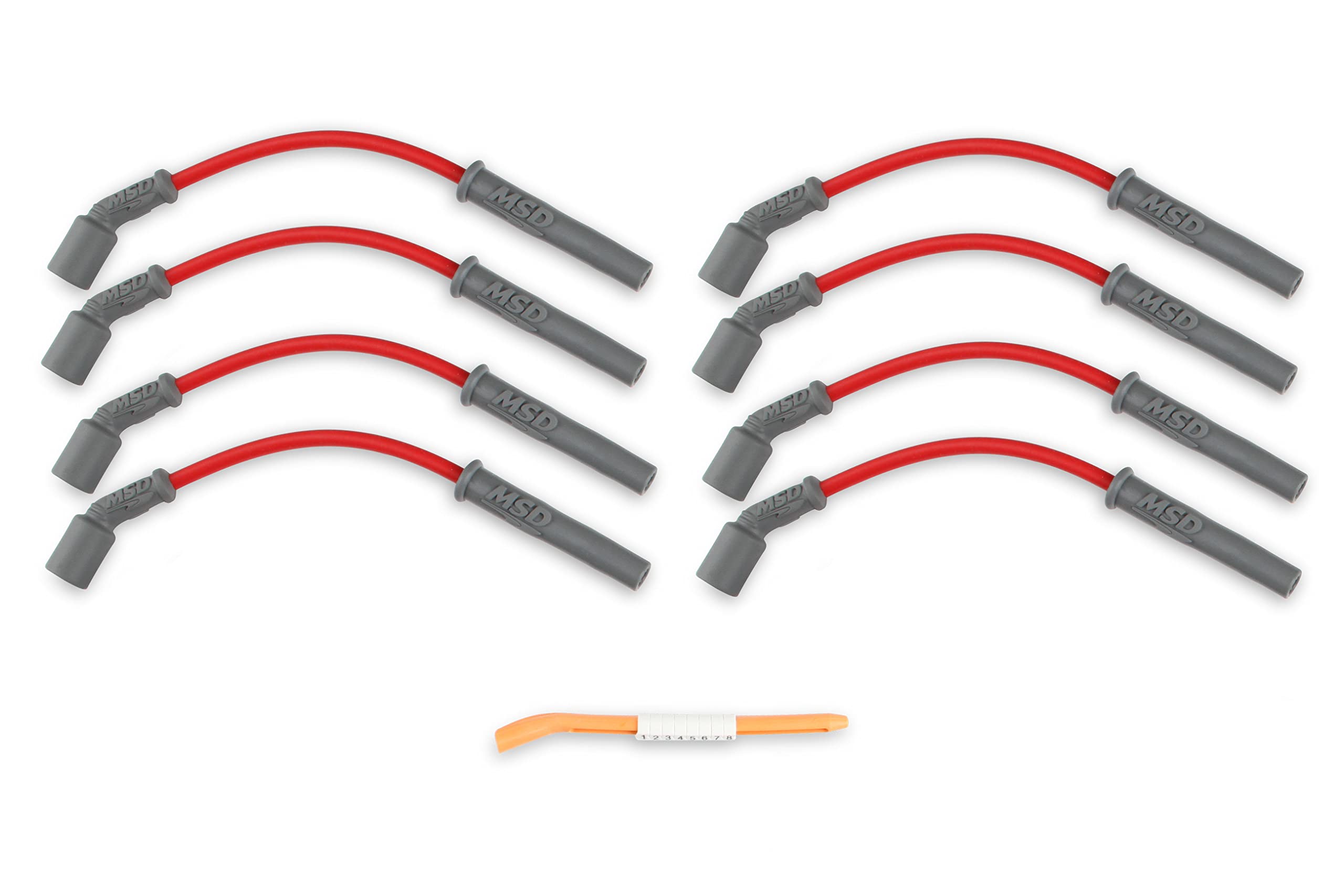 MSD MSD 32829 Super Conductor Spark Plug Wire Set, Red - Outdoor Depot