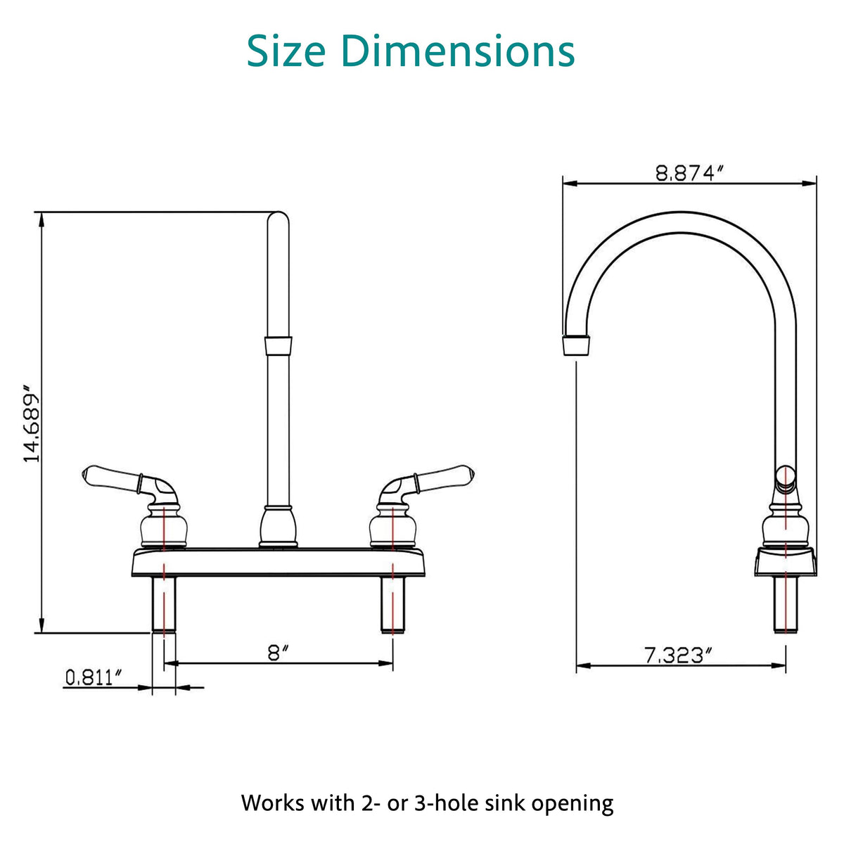 Dura Faucet Dura Faucet DF-PK330HC-SN RV J-Spout Kitchen Sink Faucet (Brushed Satin Nickel) - Outdoor Depot
