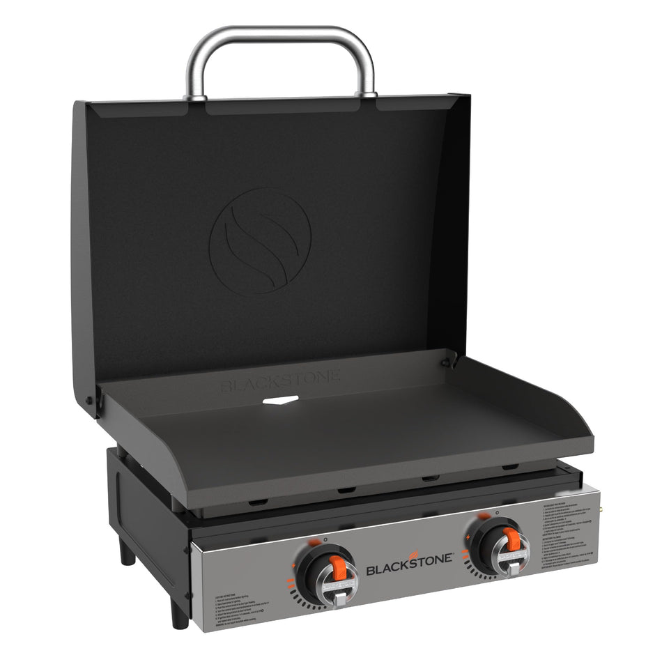 BLACKSTONE Blackstone 2205 Original 22” Omnivore Tabletop Griddle with Hood, Powder Coated Steel, Black - Outdoor Depot