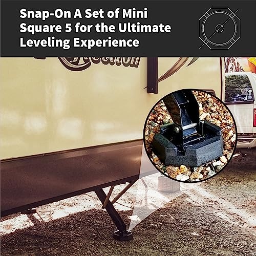 SnapPad SnapPad Mini Square 5 (Pack of 4) | Four-Point RV Leveling System, 5.5" Square to 5.75" Round Jack - Outdoor Depot