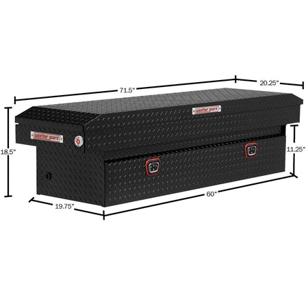 Weather Guard Weather Guard Model 127-5-04 Saddle Box, Aluminum, Full Standard, Gloss Black, 11.0 cu ft - Outdoor Depot