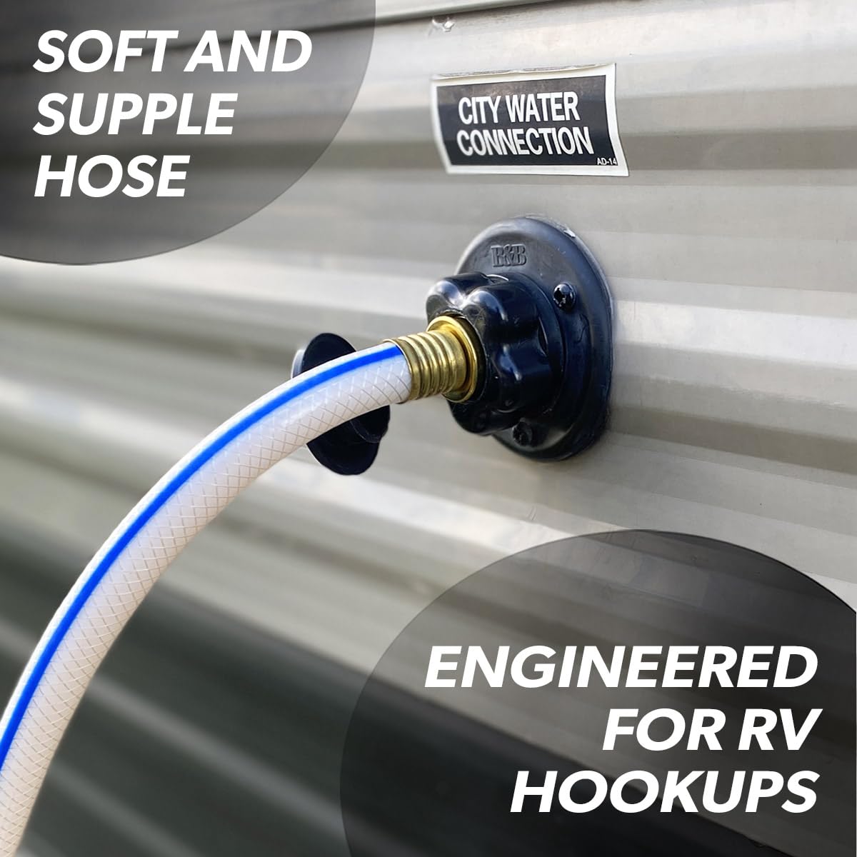 Valterra Valterra W01-6300 AquaFresh High Pressure Drinking Water Hose - 5/8" x 25', White - Outdoor Depot